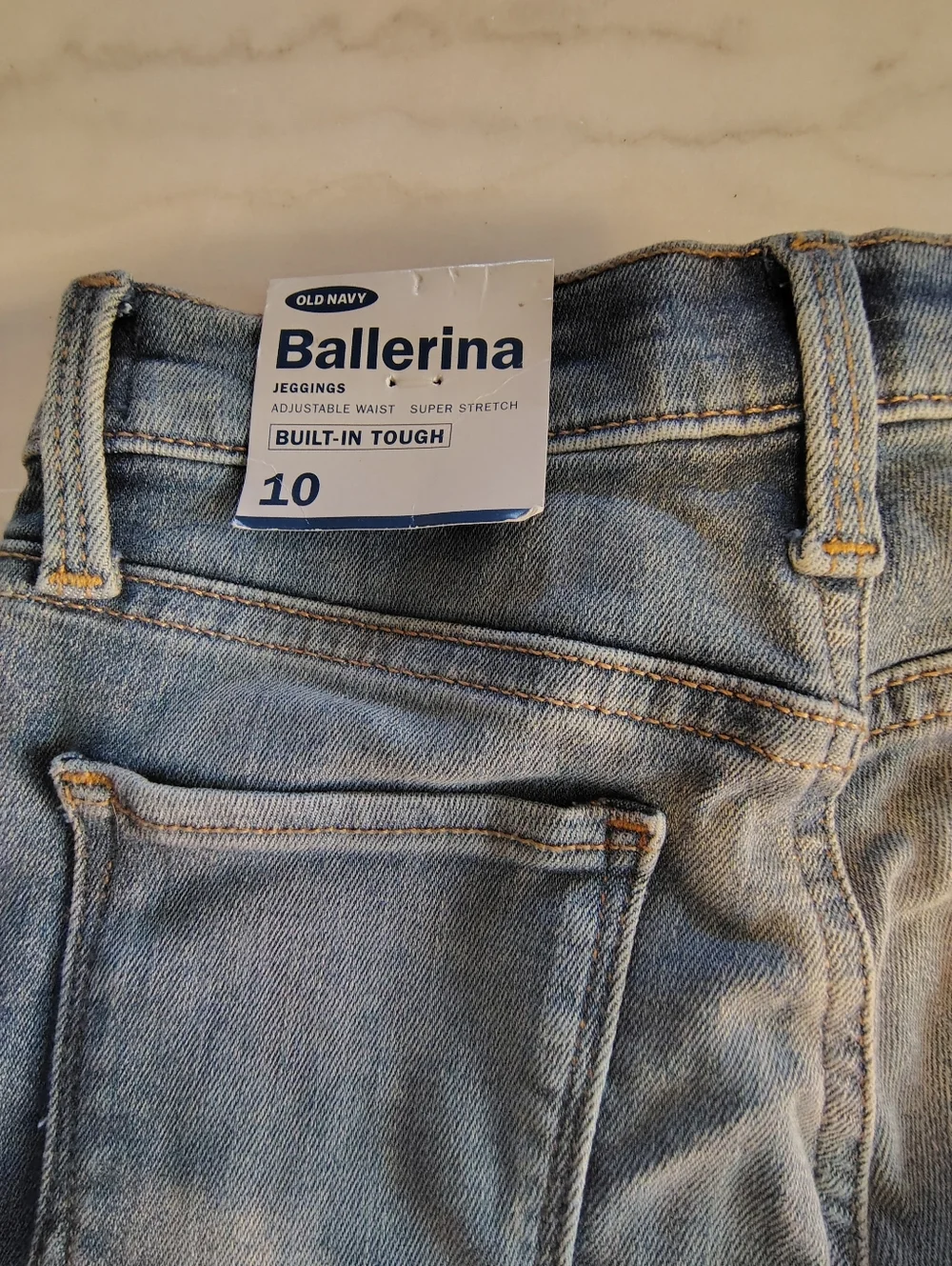 NWT Old Navy Ballerina Built In Tough Distressed Denim Jeggings Size 10 Girls